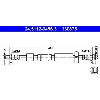 Brzdová hadice Brzdová hadice ATE 24.5112-0456.3