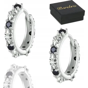 Náušnice Stříbrné Náušnice RYZOST 925 KRUHY KRÁSNÉ STŘÍBRO Rhodiované květy KRUHY 14 mm