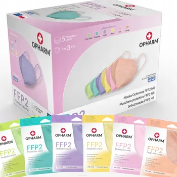 Ochranná maska FFP2 36 kusů Display Pastelové barvy