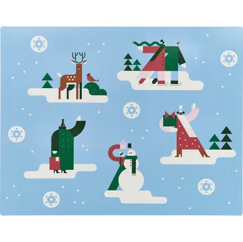 prostírání IKEA VINTERFINT Prostírání na stůl zima modré 45x35 cm Vánoční