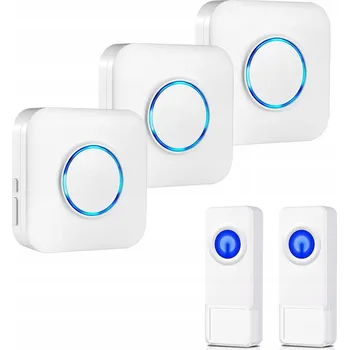 Domovní zvonek BEZDRÁTOVÝ ZVONEK BEZBATERIOVÝ VODĚODOLNÝ NA DVEŘE BRANKU VENKOVNÍ