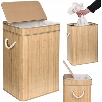 Koš na prádlo Volně stojící koš na prádlo Gockowiak 79 l, béžový, hnědý