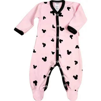 Kojenecký overall OVERAL Dětské overalové pyžamo na rozepínání Standard Myszka růžové vel 56 KLEKLE