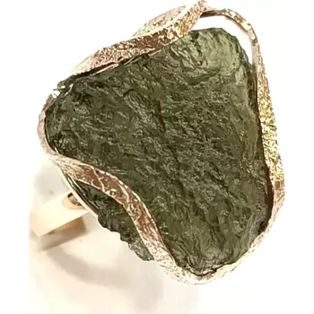 Prsten Zlatý prsten s vltavínem AUL1