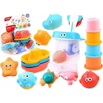 Hračka pro nejmenší Velká sada hraček do vany se síťkou