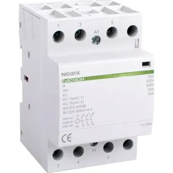 modulární přístroj a rozvaděč NOARK 117269 Ex9CH63H 31 230V AC/DC Tichý instalační stykač, 63A, 230V AC/DC, 3 zapínací + 1 vypínací kontakty (Ex9CH63H 31 230V AC/DC)
