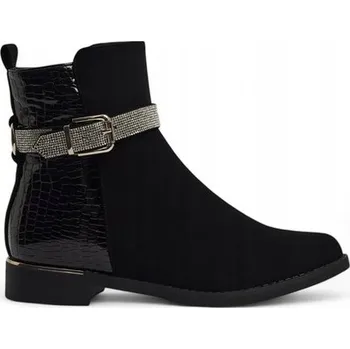 Dámská zimní obuv Černé dámské kotníkové boty z eko kůže Arasse 39