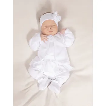 Kojenecká souprava Křestní souprava pro holčičku 5-dílná bílá VÝBAVIČKA velikost 62 Nicol