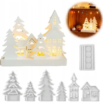 Forma na pečení SILIKONOVÁ FORMIČKA na odlévání Vánoční domky, formičky