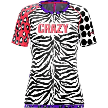 Dámské tričko Dámské tričko Crazy Idea Mountain Flash Black/Zebra XL
