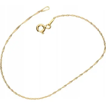 Šperk Zlatý řetízek 585 náramek jemný kroucený Singapur vzor pro ni