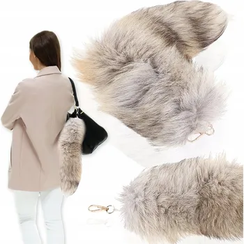 Přívěsek Plyšové hračky Klamra klucza dlouhý ocas z liščí kožešiny Přívěsek Dámská