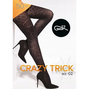Dámské punčochy Vzorované Punčocháče Gatta Crazy Trick vz.02 50 DEN černé Nero velikost 3