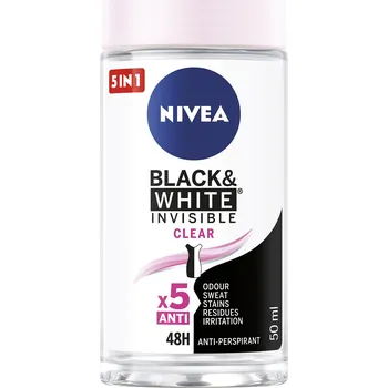 Nivea Invisible Clear Black & White dámský antiperspirant kuličkový roll-on 50 ml
