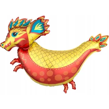 Balónek VELKÝ BALÓN CCA 100 CM ČÍNSKÝ DRAK LESKLÝ NOVÝ ROK