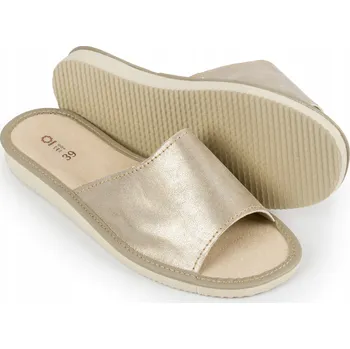 Dámské pantofle Dámské Pantofle Pantofle / Sandále zlaté metalické kožené NOWO velikosti 36-41