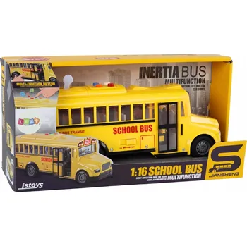 autíčko Školní Autobus 1:16 s Frikčním Pohonem, Otevírací Dveře, Světla a Zvuky – Žlutý