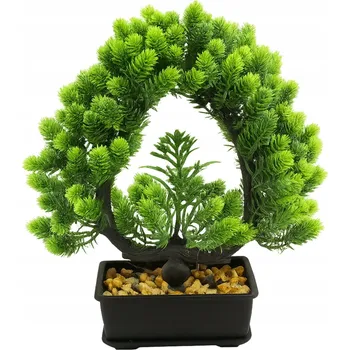 Vánoční stromek Stromek bonsai w doniczce umělé květy smrk strom štěstí, srdce 23