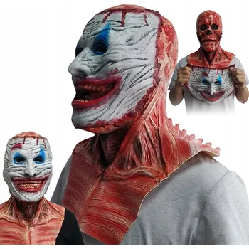 Karnevalová maska Maska na obličej MASKA KLAUNA NA HALLOWEEN latexová klaunská maska, vícebarevná