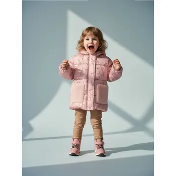 Sinsay - Prošívaná bunda s kapucí a umělou kožešinou - pastelová růžová - 6546C-03X - 6546C-03X-74