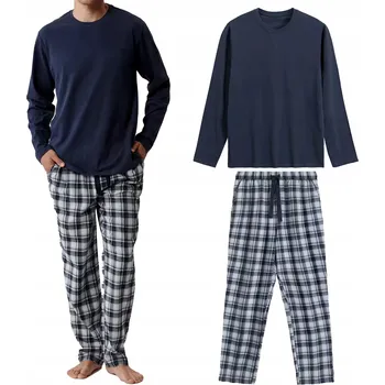 Pánské pyžamo Atlantic pánské pyžamo NMP-393 s dlouhým rukávem, velikost XL