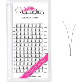 Paruka Objemové prodlužování řas, Crislashes Prodlužování řas 4D dokončené vějíře řas 0,07C Curl 15 mm