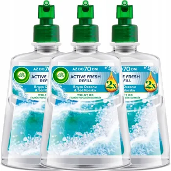 Air Wick Active Fresh náhradní náplň Mořský vánek & Mořská sůl 228 ml x3