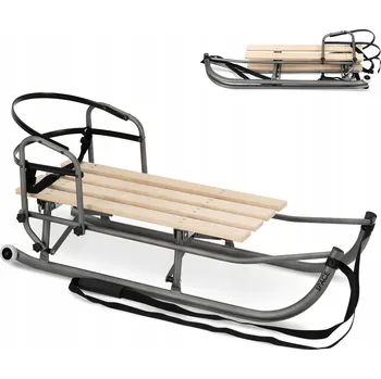 Skládací kovové sáňky s potahem a kolečky Space tradiční Kunert