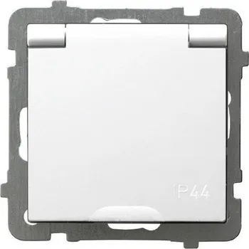 Elektrická zásuvka Vodotěsná zásuvka jednoduchá s kolíkem bílá OSPEL As GPH-1GZ/m/00/w