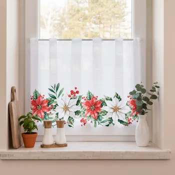 Záclona My Best Home Dekorační vánoční metrážová vitrážová záclona BETLÉMSKÁ HVĚZDA bílá 70 cm