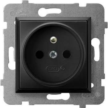 Elektrická zásuvka Elektrická zásuvka Ospel Aria 1 ks s uzemněním, černá metalíza