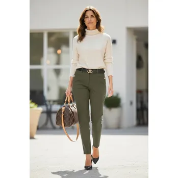 Dámské kalhoty Elegantní kalhoty MEM khaki Velikost: UNI: S - XL