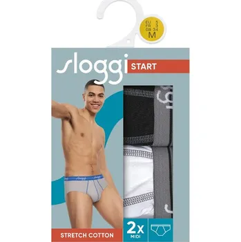 Slipy 2 x Pánské Slipy sloggi Start Midi C2P L