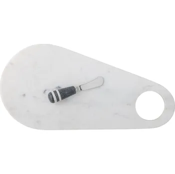 Kuchyňské prkénko Bloomingville ABRIELLE Mramorové prkénko na krájení a servírování s nožem