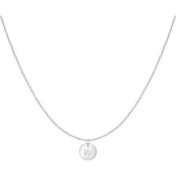 Náhrdelník Dámský plochý kruhový náhrdelník z nerezové oceli 316L s gravírovanou iniciálou. Přívěsek z