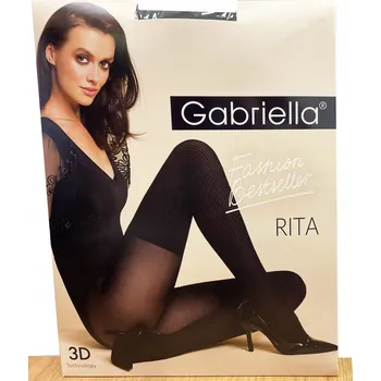 Dámské punčochy Punčocháče vzorované Gabriella Rita 40den černé Nero velikost 5