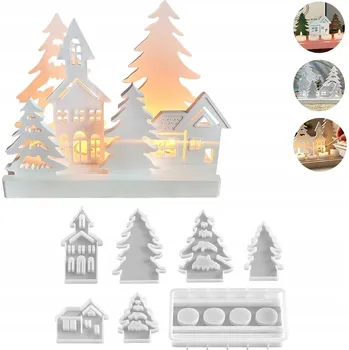 Forma na pečení Forma NA EPOXIDOVOU PRYSKYŘICI DOMEČEK SVÍCEN PRO ODLEVY SILIKONOVÁ FORMA