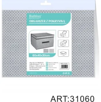 Úložný box Organizér s víkem Bathlux, textilní, vzor rybí kost, 60x40x30 cm