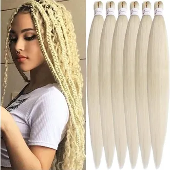Čelenka Xusuperb Předem natažené copánkové vlasy Blond 30 palců dlouhé Easy Braids Extensions Blond