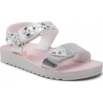 Dívčí sandály Garvalin dětské sandály eko kůže stříbrné, velikost 25