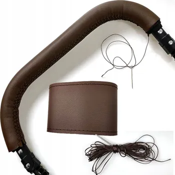 Kožený potah na madlo kočárku Agmi - černý