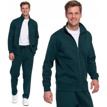 Pánská mikina PÁNSKÁ MIKINA NA ZIP SE STOJÁČKEM MÓDNÍ BAVLNĚNÁ ZELENÁ MORAJ POHODLNÁ XXL