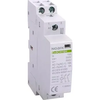 modulární přístroj a rozvaděč NOARK 116954 Ex9CH16H 20 230V AC/DC Tichý instalační stykač, 16A, 230V AC/DC, 2 zapínací kontakty (Ex9CH16H 20 230V AC/DC)