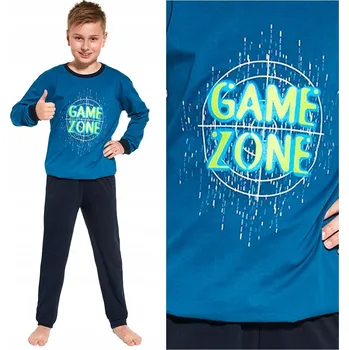 Chlapecké pyžamo CORNETTE chlapecké pyžamo 267/131 GAME ZONE modrá bavlna 134/140