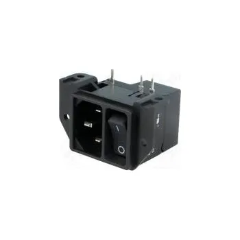 Elektrická zásuvka Konektor napájecí AC zásuvka vidlice 11A IEC 60320 THT