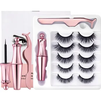 Umělé řasy Magnetické Řasy Sada 5 párů 3D Umělé Řasy Opakovaně použitelné