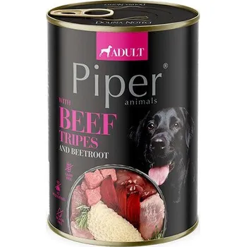 Krmivo pro psa NEW PIPER s hovězími žaludky a červenou řepou, konzerva pro psy 400 g