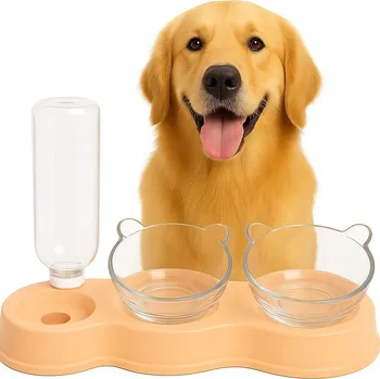 Miska pro psa Sada dvou silikonových misek Trader bílá 0,5 l