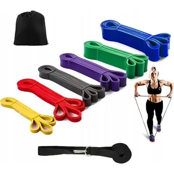 Sada 6 posilovacích gum Power Band – silné odporové gumy na cvičení fitness