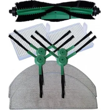 Sada příslušenství pro robotický vysavač HEPA filtry a kartáče pro iROBOT Roomba 105 Combo Black a mopy, 9ks sada